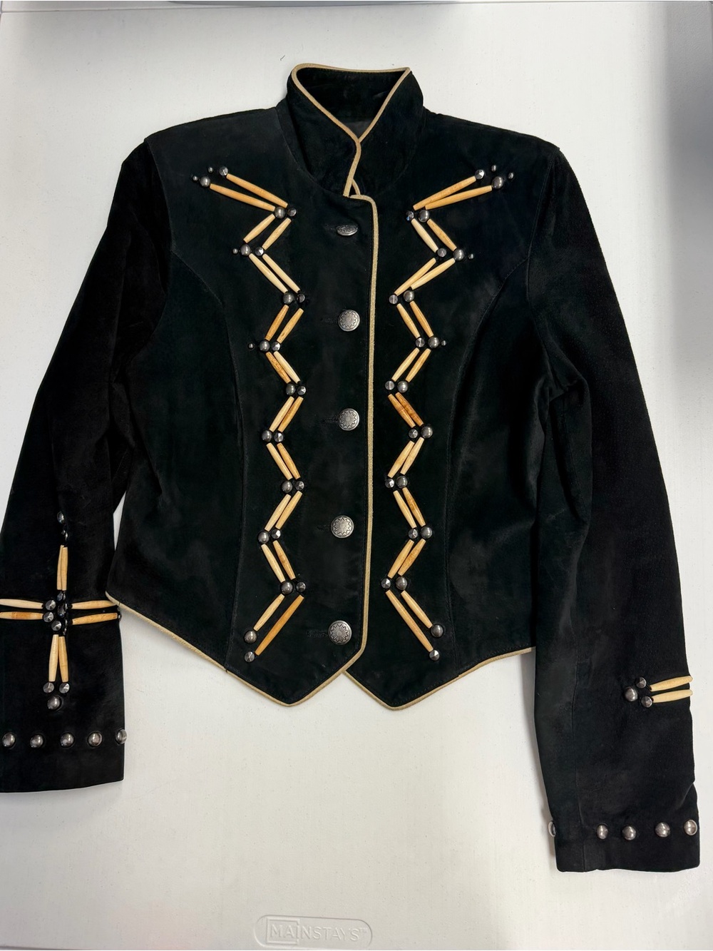 VTG Phoenix USA Frontier Collection Pig Split Suede Beaded Jacket Small USA